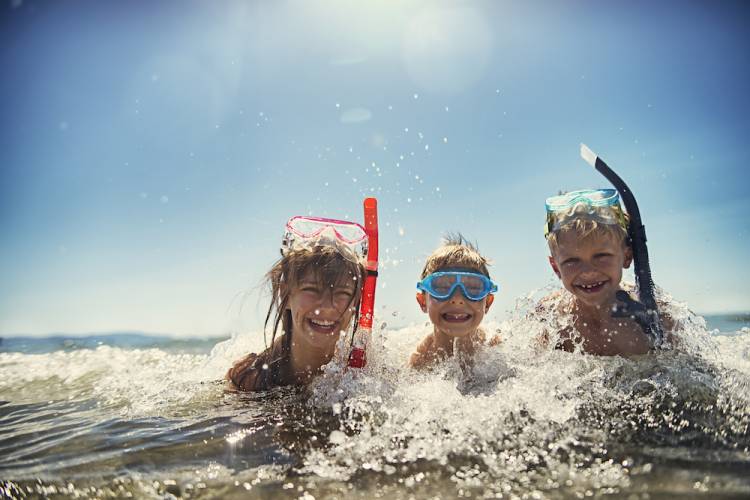 kids in ocean