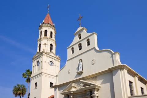 trolley tour at cathedral basilica in st augustine florida trolley tour at cathedral basilica in st augustine florida