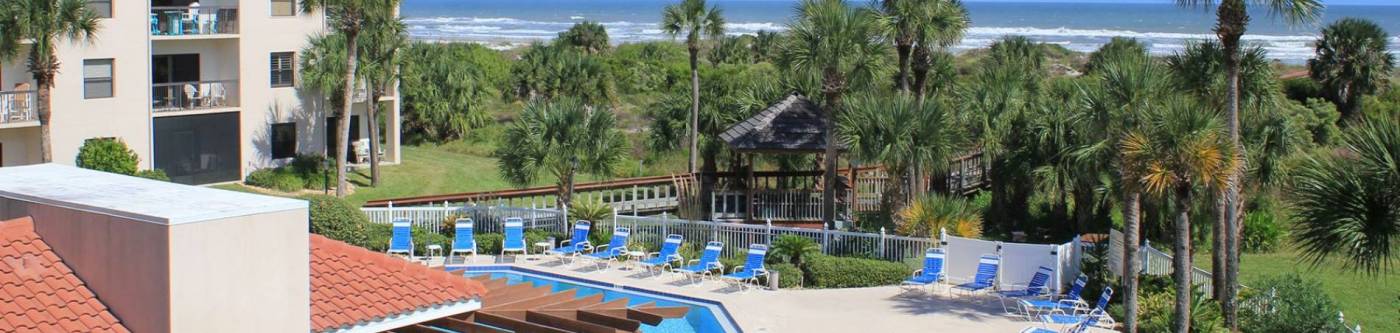 pool view of ocean village club condos at St Augustine Florida