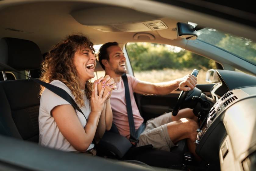 couple in a car