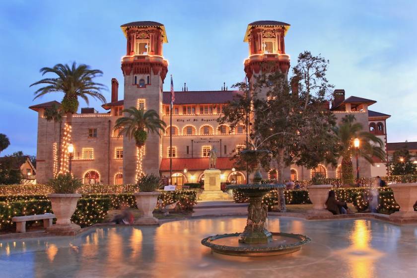 Lightner Museum decorated for Nights of Lights