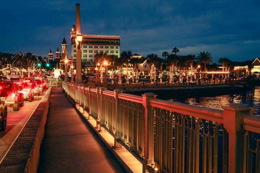 downtown St. Augustine during Nights of Lights 